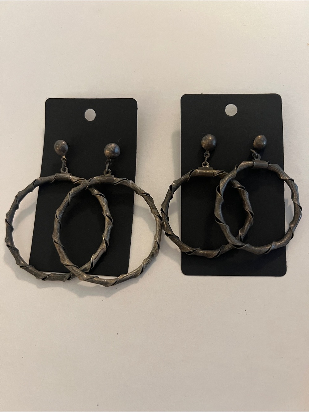 Handcrafted Textured Metal Hoop Earrings